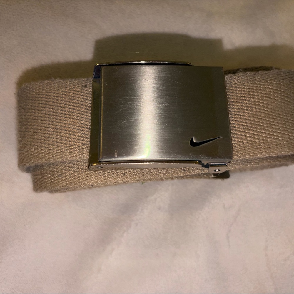 Nike Tan Belt with Silver Buckle